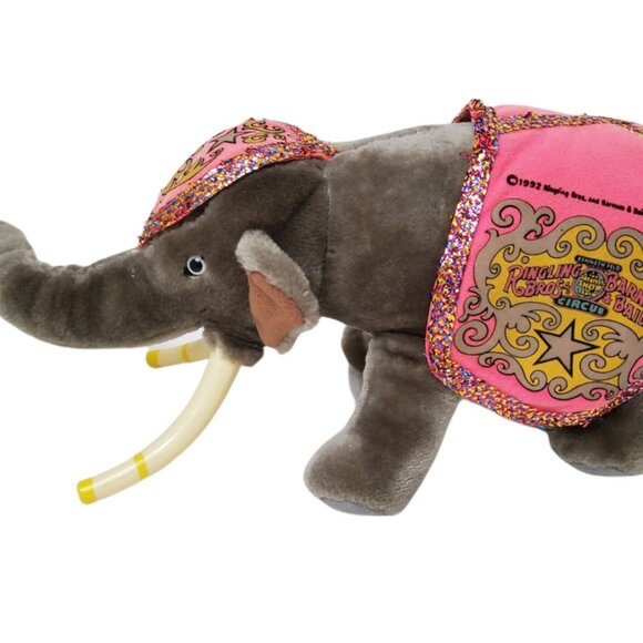 Vintage 1992 Ringling Bros. Barnum & Bailey Circus Plush Elephant - Picture 1 of 2